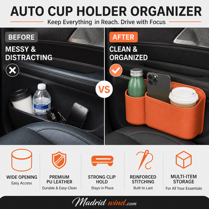 🥳2026 HOT SALE🥳💞50K+ SOLD!🚗🧺 66% OFF! Leather Car Door Cup Holder – Wide‑mouth opening, easy reach for drinks & phone. Clip‑on secure fit. PU leather, tough & stylish. 🛡️✨