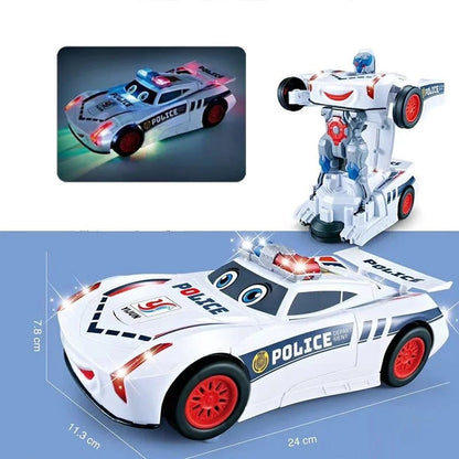 🎁Hot Sale🔥Electric Universal Deformation Police Toy Car🎁Best Gift For Kid🥳