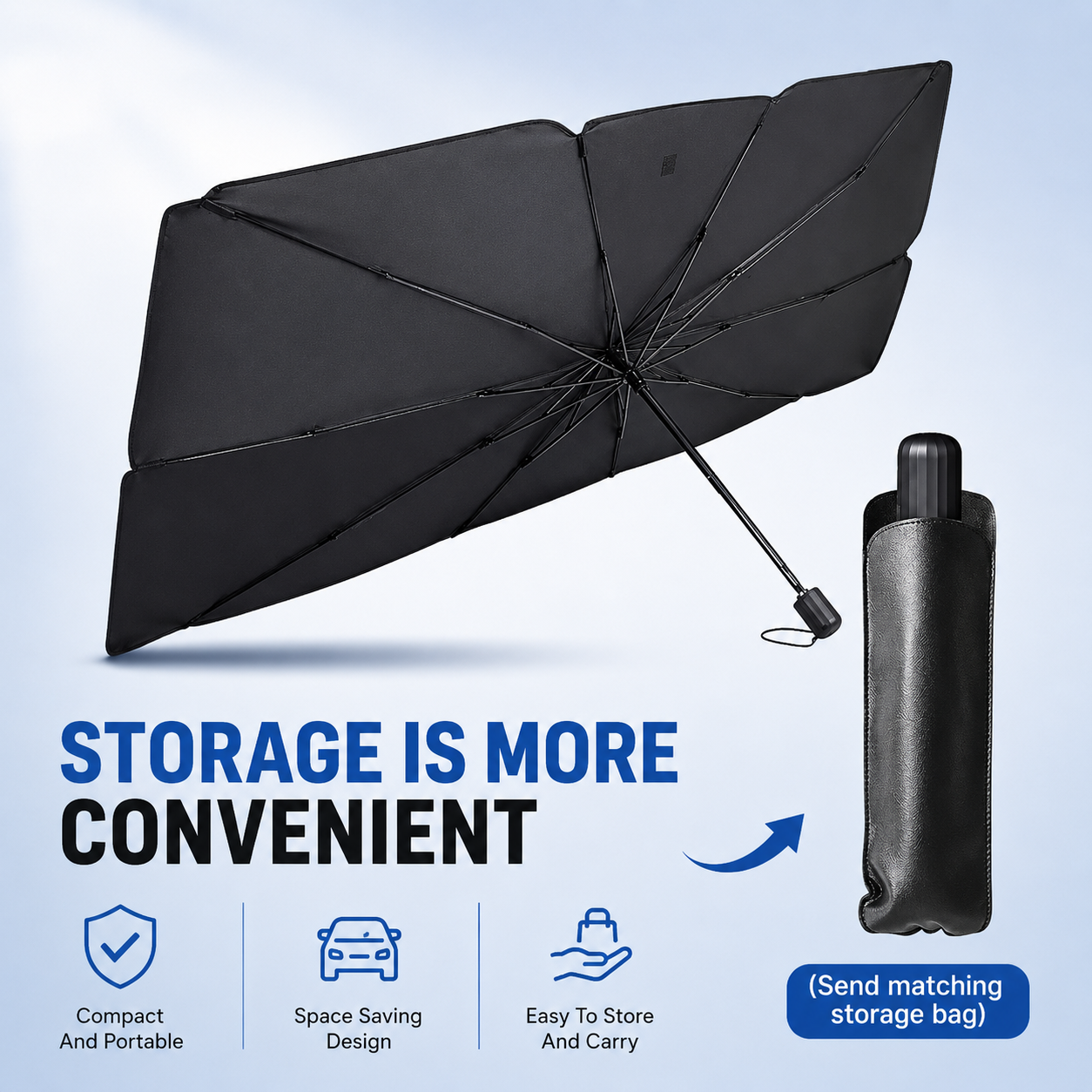 📢📢50% OFF !! ⏰☂️ Upgraded Car Windshield Sun Shade Umbrella❄️