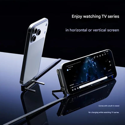 🔥New Year🏆Flash Sale⚡50K+ SOLD!💥2-in-1 Invisible Holder Charger Cable – 240W Fast Charging Cord with Built-In Phone Stand