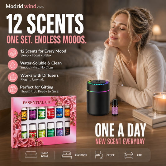 🔥Limited Time 50% Off！🎁🌺The fresh scent lifts your mood！🌷12-Pack Water Soluble Essential Oils Set