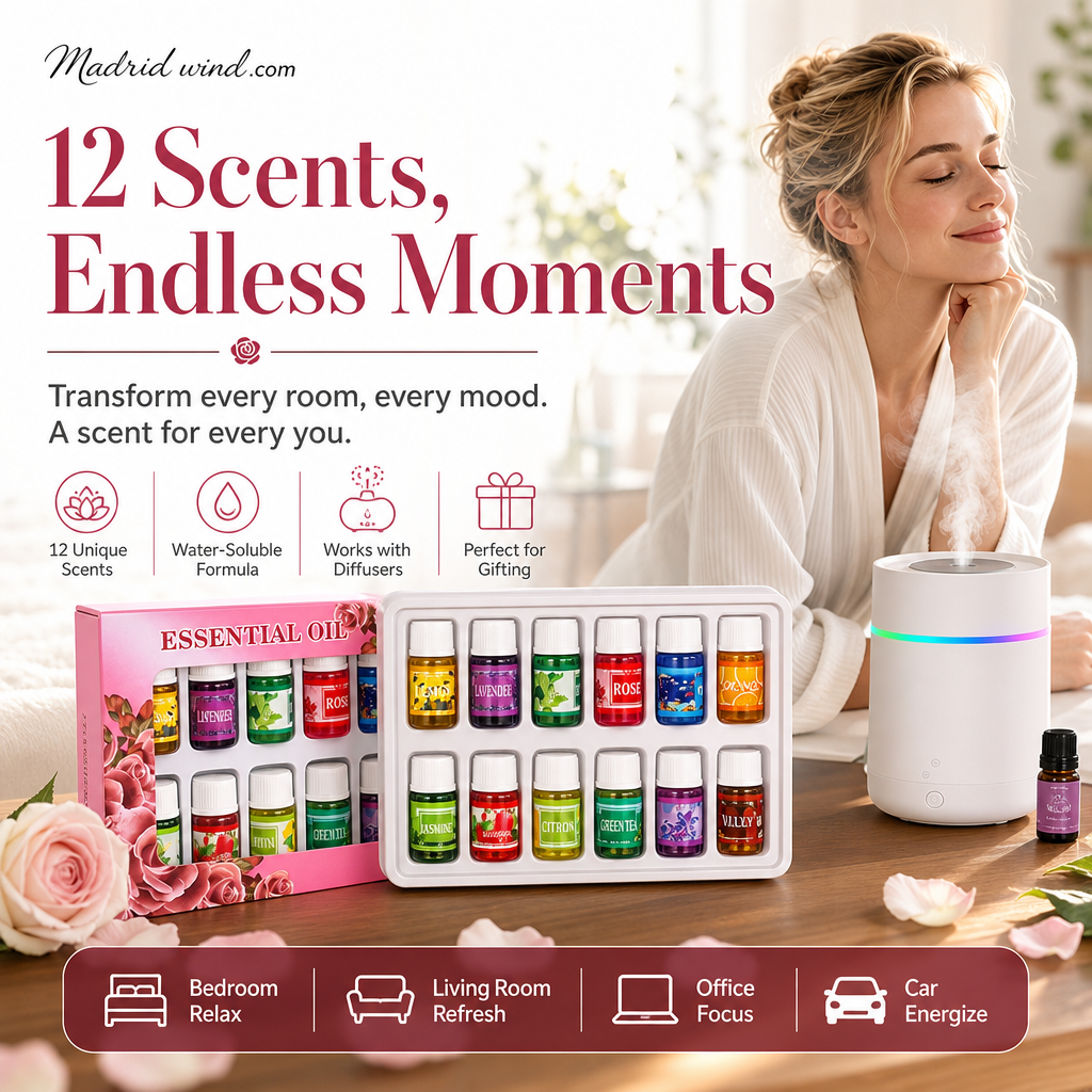 🔥Limited Time 50% Off！🎁🌺The fresh scent lifts your mood！🌷12-Pack Water Soluble Essential Oils Set