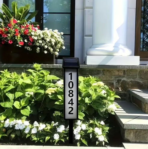 ✨Last Day 49% OFF - Solar Address LED Sign Lighted House Number Plate with 3 sets of numbers (0-9)and 1 set of letters (A-F)