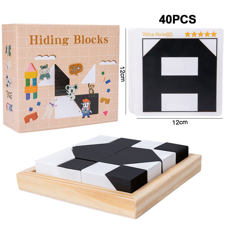 🔥Super Hot Sale 50% OFF🔥Creative Black & White Block Puzzles Set for Kids