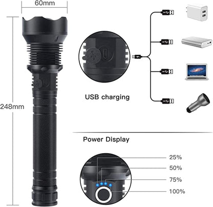 💥Christmas Sale 50% OFF🔦20000 Lumen Tactical Flashlight-Extreme Beam & Power Bank Function⚡