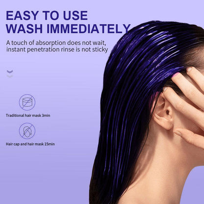✨ Buy 2 Get 1 Free! Purple Keratin Hair Mask - Tones Blonde, Silver & Gray Hair | Anti-Brass + Color Lock