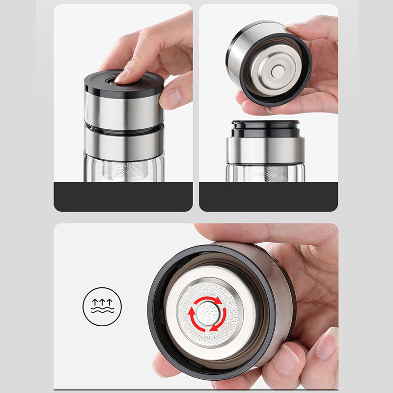 🔥New Hot Selling❤️‍🔥 Double Wall Borosilicate Portable Tea Cup