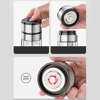 🔥New Hot Selling❤️‍🔥 Double Wall Borosilicate Portable Tea Cup