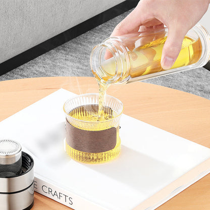 🔥New Hot Selling❤️‍🔥 Double Wall Borosilicate Portable Tea Cup
