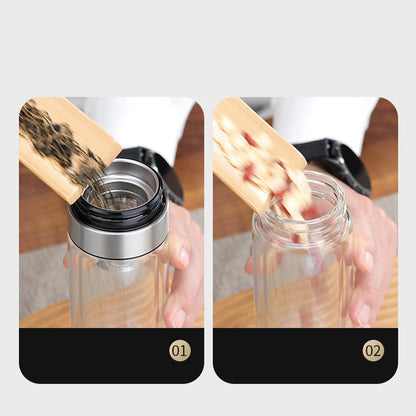 🔥New Hot Selling❤️‍🔥 Double Wall Borosilicate Portable Tea Cup