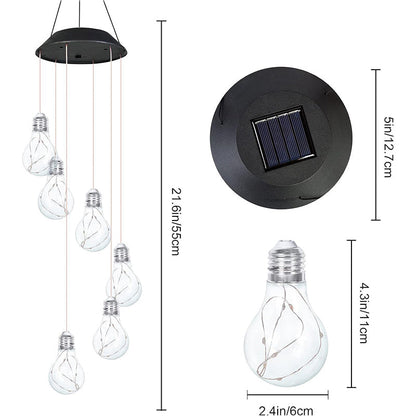 🔥2025 HOT SALE🔥Colorful LED Solar-Powered Light Bulb Wind Chimes