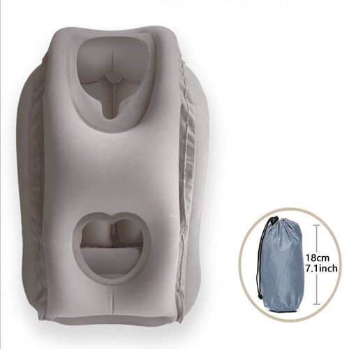 😴 LIMITED-TIME 50% OFF! ✈️ Inflatable Ergonomic Hollow-Cutout Travel Pillow – PVC Flocking, Quick Inflate, With Storage Bag ✨