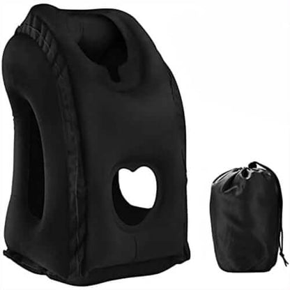 😴 LIMITED-TIME 50% OFF! ✈️ Inflatable Ergonomic Hollow-Cutout Travel Pillow – PVC Flocking, Quick Inflate, With Storage Bag ✨