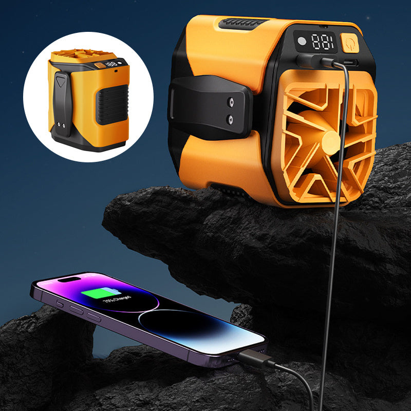 6000mAh Multifuntion Waist Fan with 100 Speeds & Flashlight