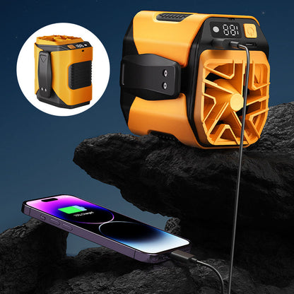6000mAh Multifuntion Waist Fan with 100 Speeds & Flashlight