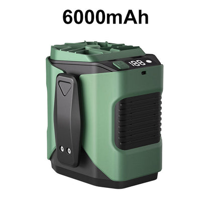 6000mAh Multifuntion Waist Fan with 100 Speeds & Flashlight