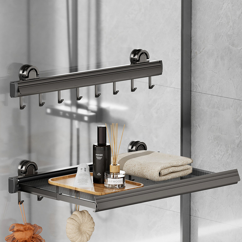 💖2025 Hot Sale💖 No-Punch Suction Cup Telescopic Drying Rack