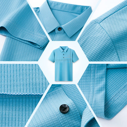 🌞Summer Hot Sale-Buy 3 Get 1 Free👕Men's Loose Cool Breathable Lapel T-Shirt