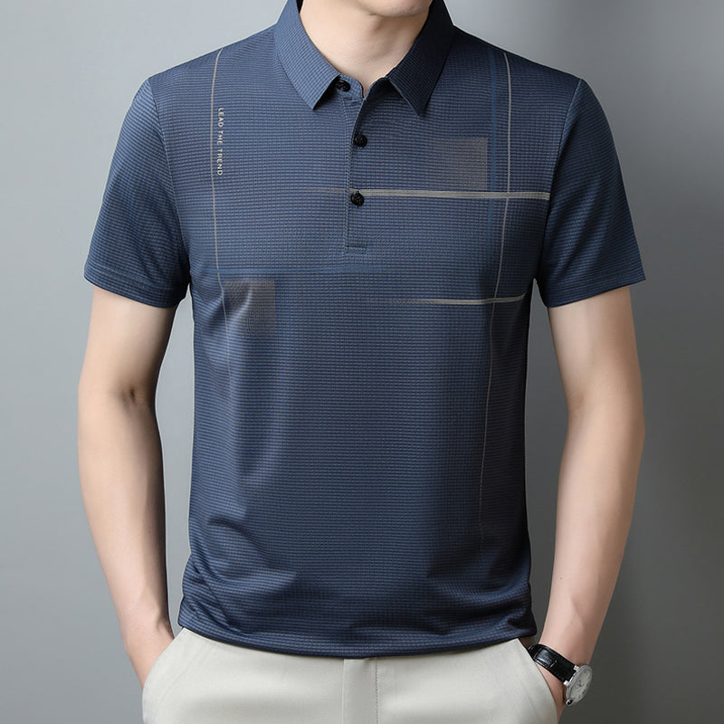 🌞Summer Hot Sale-Buy 3 Get 1 Free👕Men's Loose Cool Breathable Lapel T-Shirt