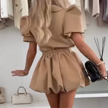 Women's Top & Mini Pleated Skirt 2-Piece Set🎀
