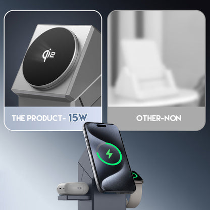 ⚡️ Exclusive Sale -55%! 📱 3-in-1 Foldable Magnetic Charging Station – Perfect for Home, Work & Travel ✨ | 15W Fast Charging, Multi-Device & Compact!📱⌚