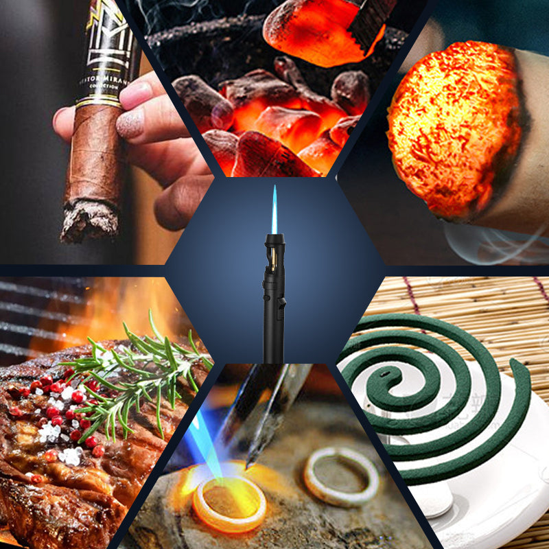 🔥Outdoor windproof refillable flashlight lighter