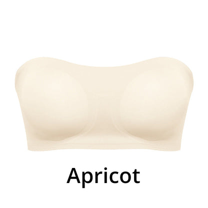Women's Non-Slip Strapless Wireless Bra with Crossover Side Closure