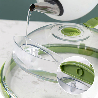 🔥New Hot Selling❤️‍🔥 Clear Microwave Splatter Cover with Water Steamer and Handle