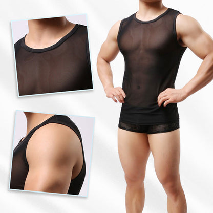 💖2025 Hot Sale💖 Men's Mesh Sheer Tank Top
