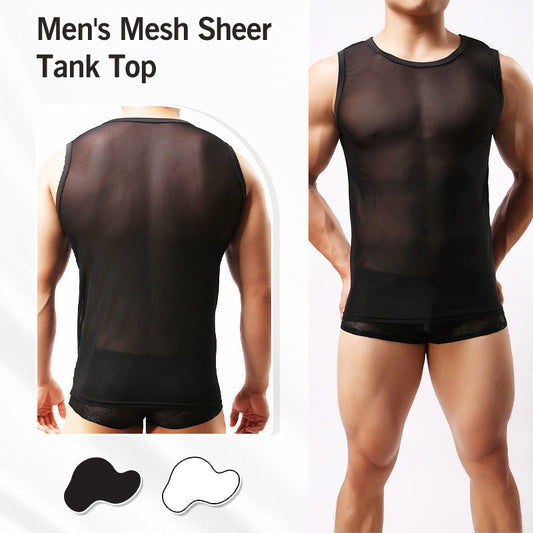 💖2025 Hot Sale💖 Men's Mesh Sheer Tank Top