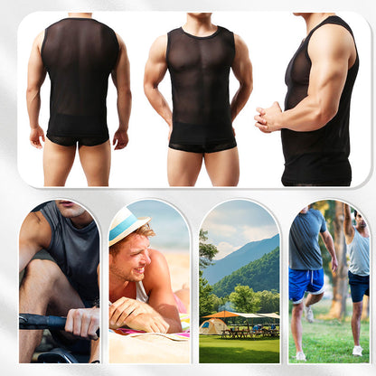 💖2025 Hot Sale💖 Men's Mesh Sheer Tank Top