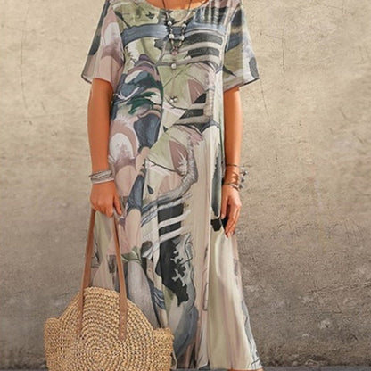 ⏰Limited-time discount🌴Flowing dress in bright tropical colors💯