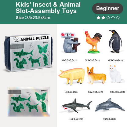 🐞🎄New collection✨ Insect & Animal Building Toys - 3 Levels of Difficulty, Non-Toxic Materials, Educational 🎨⚙️