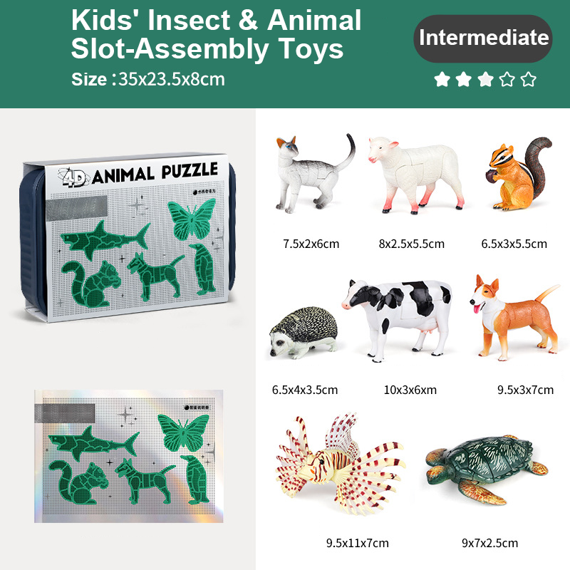 🐞🎄New collection✨ Insect & Animal Building Toys - 3 Levels of Difficulty, Non-Toxic Materials, Educational 🎨⚙️