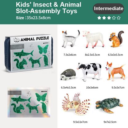 🐞🎄New collection✨ Insect & Animal Building Toys - 3 Levels of Difficulty, Non-Toxic Materials, Educational 🎨⚙️