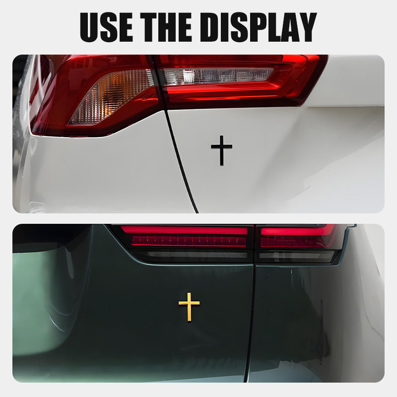 🚗✝️Metal Jesus Christ Cross Badge Stickers|3D Cross Self-Adhesive Car Scratch Cover Sticker