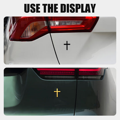 🚗✝️Metal Jesus Christ Cross Badge Stickers|3D Cross Self-Adhesive Car Scratch Cover Sticker
