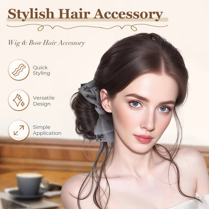 Wig & Bow Stylish Hair Accessory