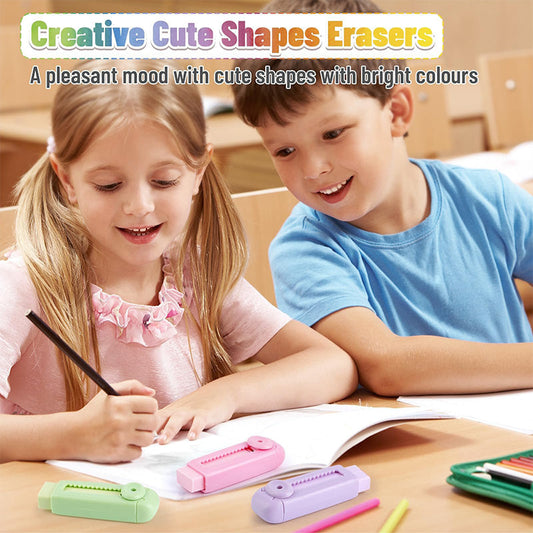 Sliding Retractable Pencil Eraser with Replaceable Core
