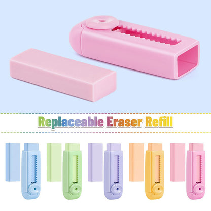 Sliding Retractable Pencil Eraser with Replaceable Core