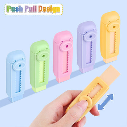Sliding Retractable Pencil Eraser with Replaceable Core