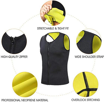 Men's Workout Zipper Body Shaper Tank Top