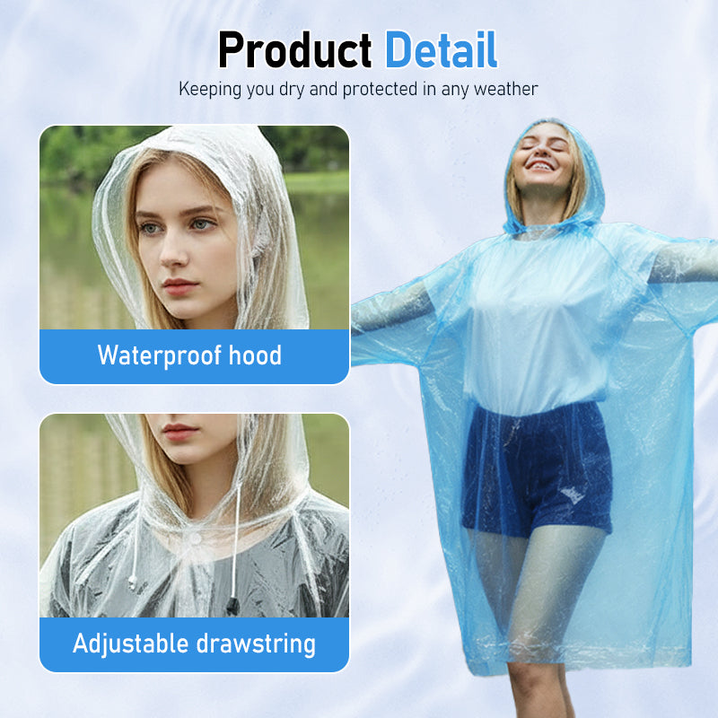 Portable Rain Poncho for Adults
