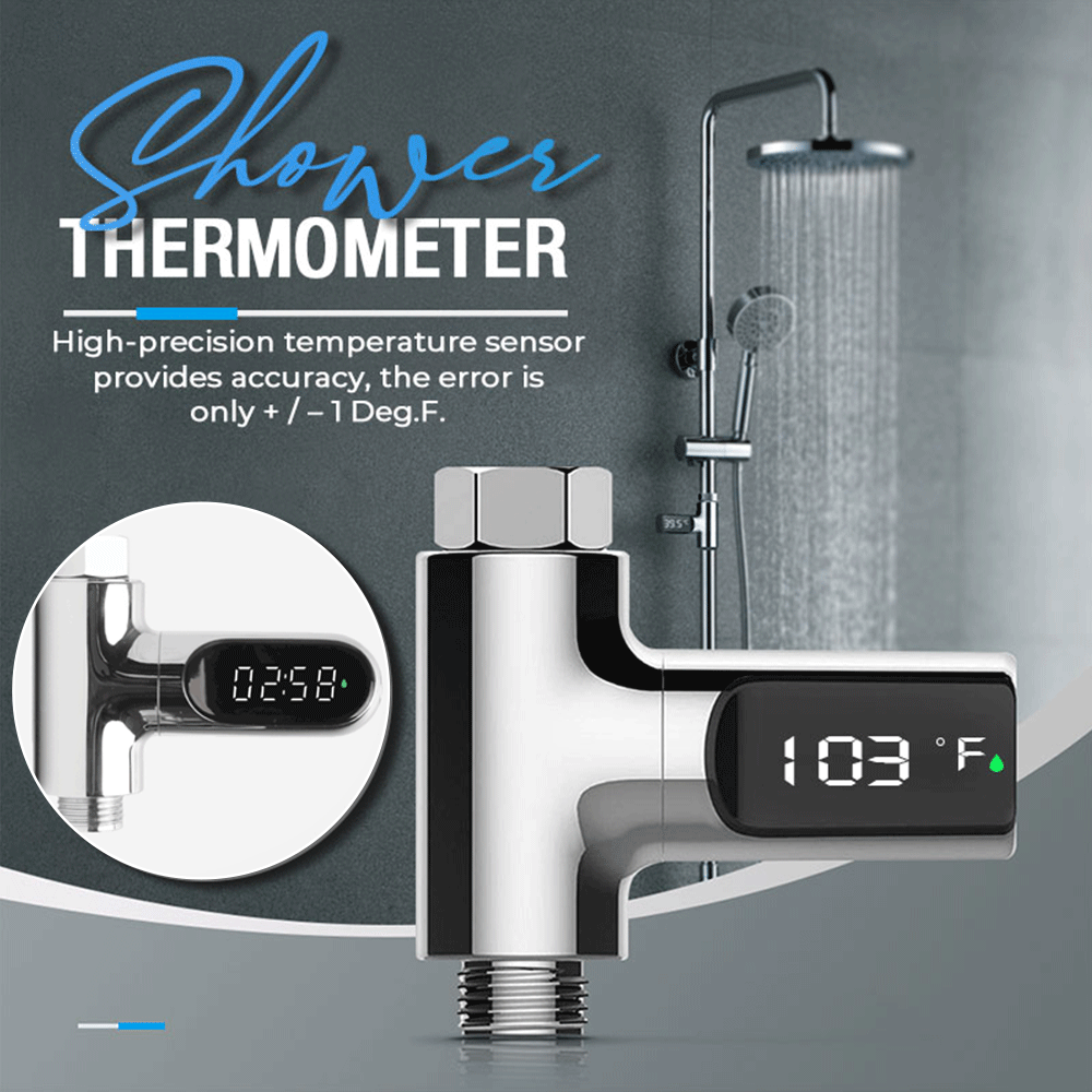 💖 New Year Special Offer: 50% OFF!!!🔥🌡️ SHOWER THERMOMETER - LCD Display with Backlight, Easy Installation Without Tools, IPX7 Waterproof, Perfect for Modern Bathroom 🛁✨