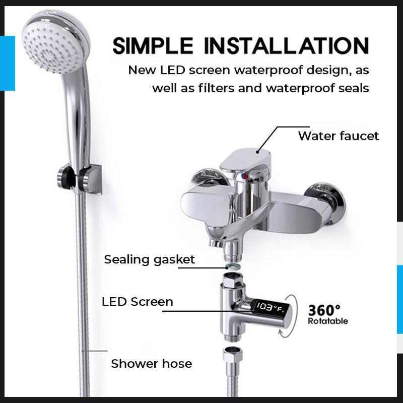 💖 New Year Special Offer: 50% OFF!!!🔥🌡️ SHOWER THERMOMETER - LCD Display with Backlight, Easy Installation Without Tools, IPX7 Waterproof, Perfect for Modern Bathroom 🛁✨