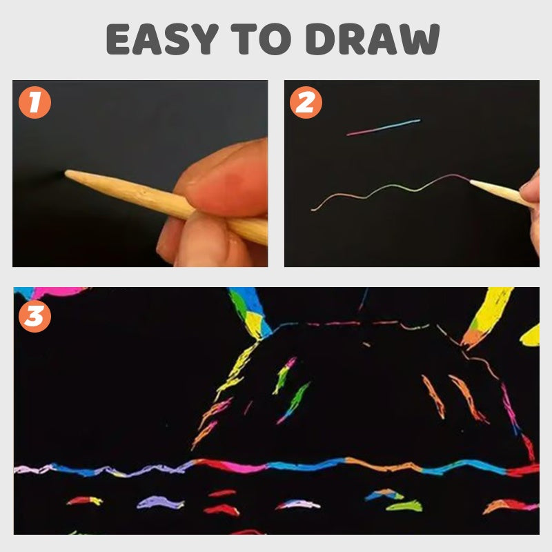 🎨BUY 2 GET 1 FREE-30PCS🎨Creative Rainbow Scratch Art Notebook
