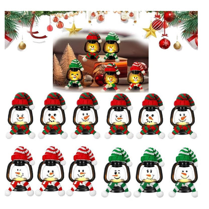 🔥LAST DAY SALE 50% OFF🔥 Buy 1 Get 1 Free ⛄Christmas Decoration Mini Snowman Lantern with Hats and Scarves
