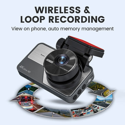 📹60% OFF FOR A LIMITED TIME!✨4K Ultra HD dash cam with night vision🚗Wi-Fi and loop recording for continuous monitoring🌙