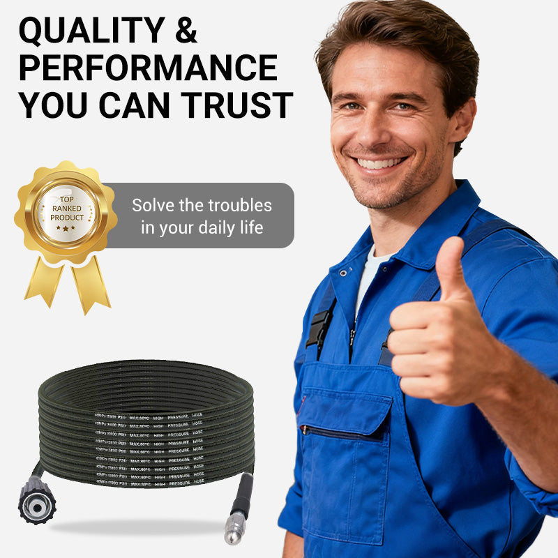 💧 Triple-layer burst-proof hose – PVC & stainless steel. Universal connector, easy install. Perfect for heavy-duty cleaning! 🚿🔧