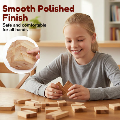 🔥 35% OFF! ✨ Luban Lock Wooden Puzzle - Stimulates Spatial Intelligence, Natural Wood Design, Educational Family Game 🧩🤲
